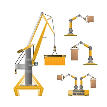 Industrial machinery set vector