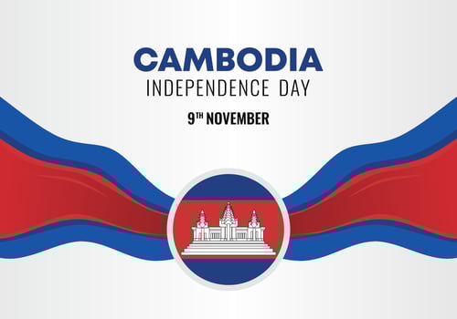 Cambodia Independence day background for national celebration. vector