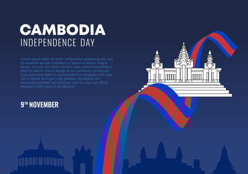 Cambodia Independence day background for national celebration. vector
