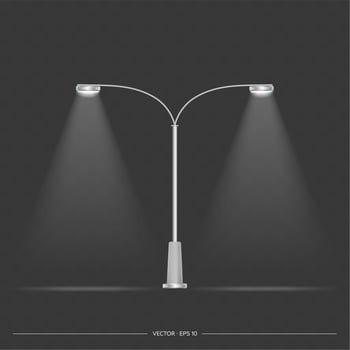 Two street lights on a black background vector