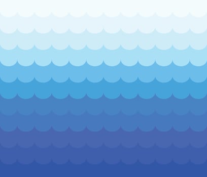 Layered sea waves line abstract vector background