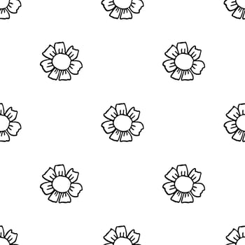 Seamless floral pattern. black and white background with flowers vector