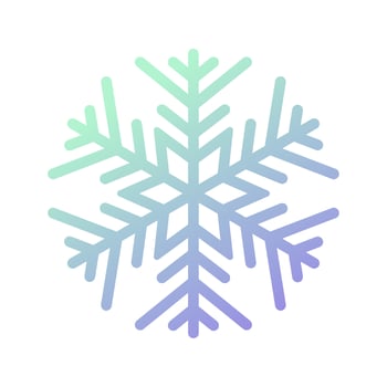 Gradient snowflake. Icon logo design. Ice crystal winter symbol. Template for winter design. vector