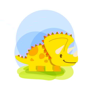 cute dinosaurs vector illustration, triceratops cute little dinosaurs