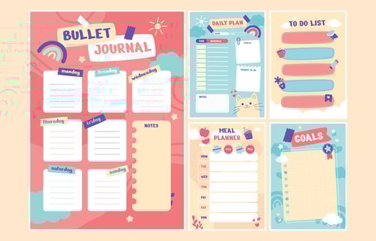 Cute Journal Template vector