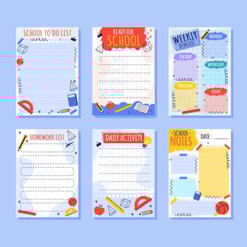Hand Drawn School Journal Template vector