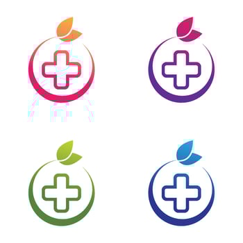 Medical logo template icon set design vector