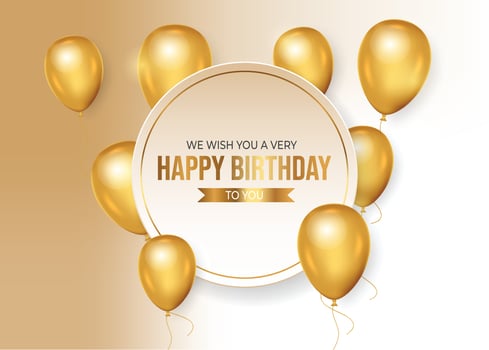Realistic luxury birthday wish with balloon vector