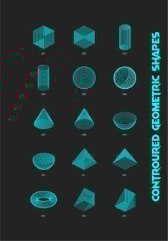 contoured geometric shapes vector shapes