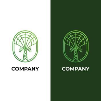 The Date Palm Tree logo is suitable for plantation businesses and agri business tourism vector