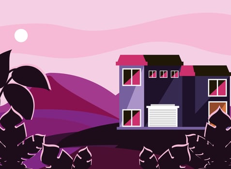 house residence cartoon vector