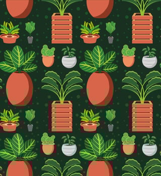 houseplants in pots vector