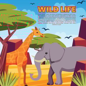 Wild Life Savannah vector