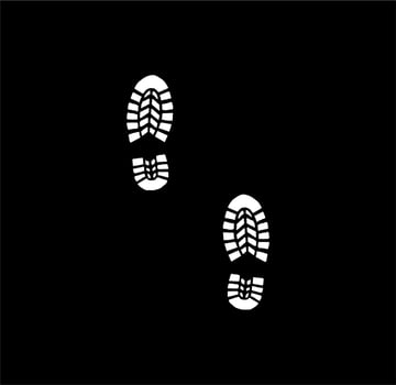 vector adult male footprints in the dark