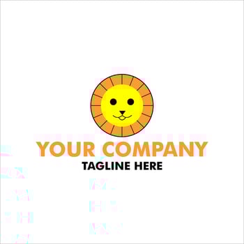 kids lion company logo vector design