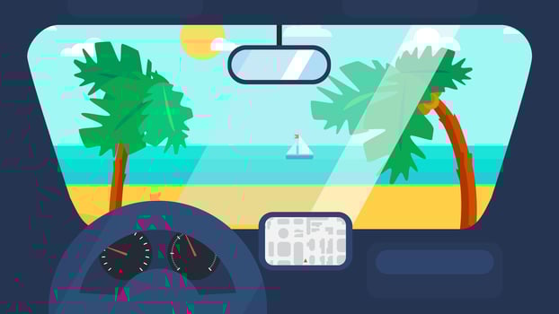 Summer Travel in Car vector