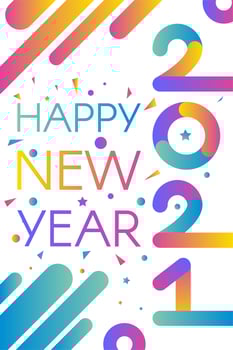 Stylish happy new 2021 year template vector
