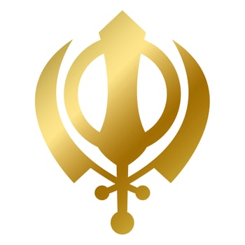 Sikhism faith symbol isolated god sign outline vector