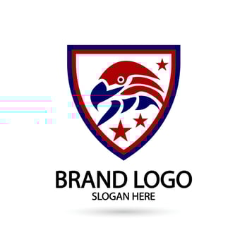 Falcon,eagle emblem logo icon vector illustration design