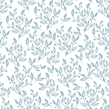 minimalustic green Background with line  botanical seamless pattern, abstract leaves, boho style vector