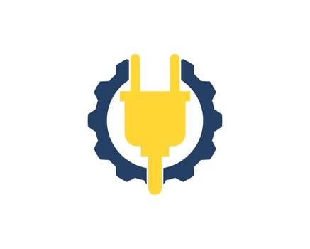 Repair gear with electrical plug inside vector