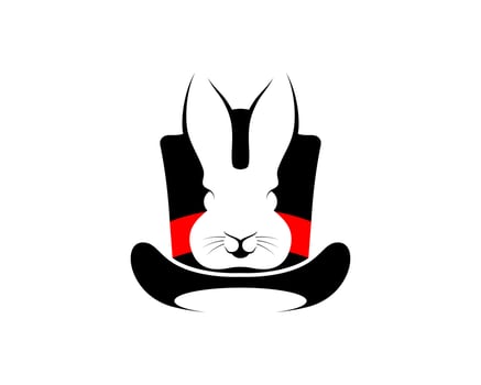 Magical hat with rabbit head inside vector