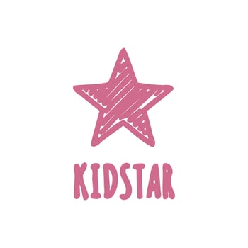 cute star sign logo for your kids shop, toys, cloth, apparel. Vector design, editable design