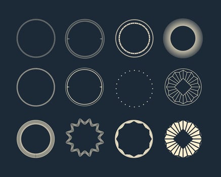 different sunburst elements for decoration. signs and symbols of sunburst. vector