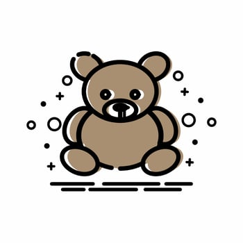 Teddy Bear Icon Colorful Style vector