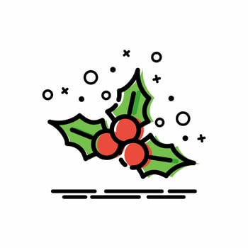 Holly Icon Colorful Style vector