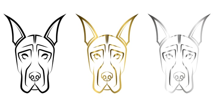 line art of Great Dane dog head. Good use for symbol, mascot, icon, avatar, tattoo, T Shirt design, logo or any design you want. vector