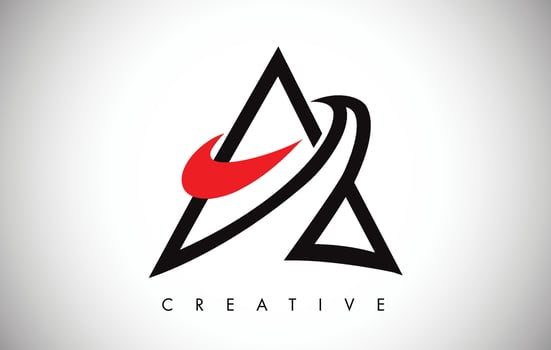 A Letter Red and Black Design Logo. Letter A Icon Logo with Modern Monogram vector