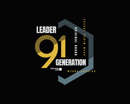 Vector illustration of letter graphic. Leader generation, perfect for designing t-shirts, shirts, hoodies etc.