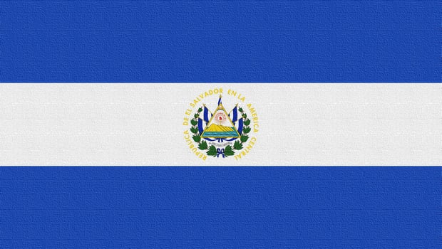 Illustration of the national flag of El Salvador photo