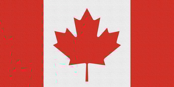 Illustration of the national flag of Canada photo