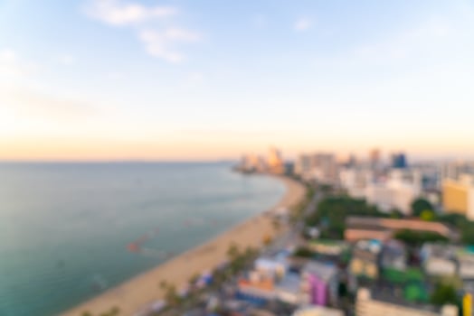 abstract blur Pattaya city skyline view in Thailand photo