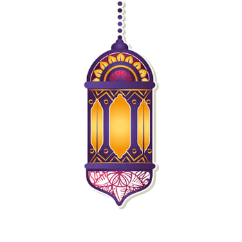 Isolated hanging purple lantern vector design