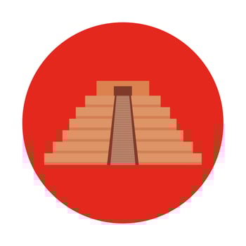 Isolated mexican pyramid vector design