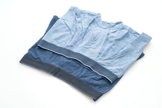 blue men underwear on white background photo