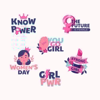 Set of Women History Month Sticker vector