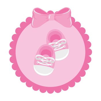cute shoes baby in lace frame isolated icon vector