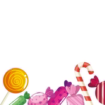 set of candies isolated icon vector