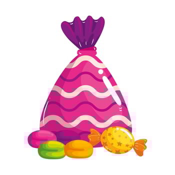 set of candies isolated icon vector