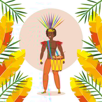 exotic dancer brazil man with decoration vector