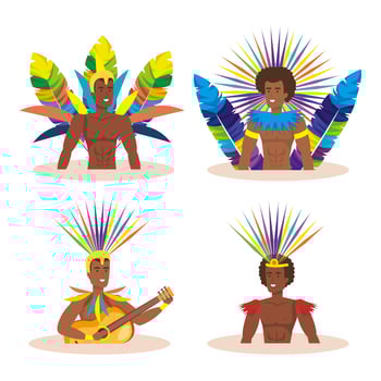 group of exotic dancers men brazil vector