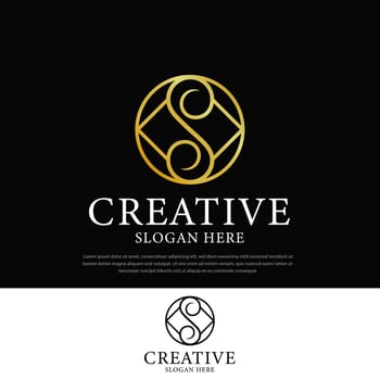Abstract Logo design letter S, gold, beauty, cosmetic business, natural, salon, spa creative design vector