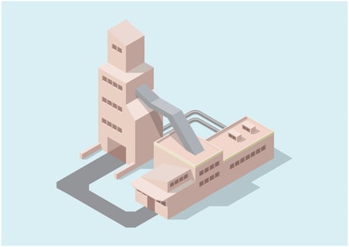 simple industrial building vector
