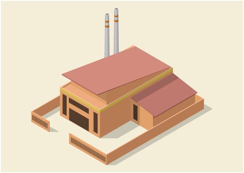 simple industrial building vector