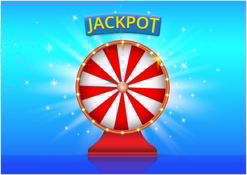 Realistic red jackpot wheel vector