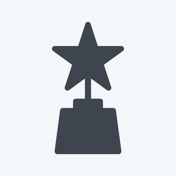 Award Icon in trendy glyph style isolated on soft blue background vector